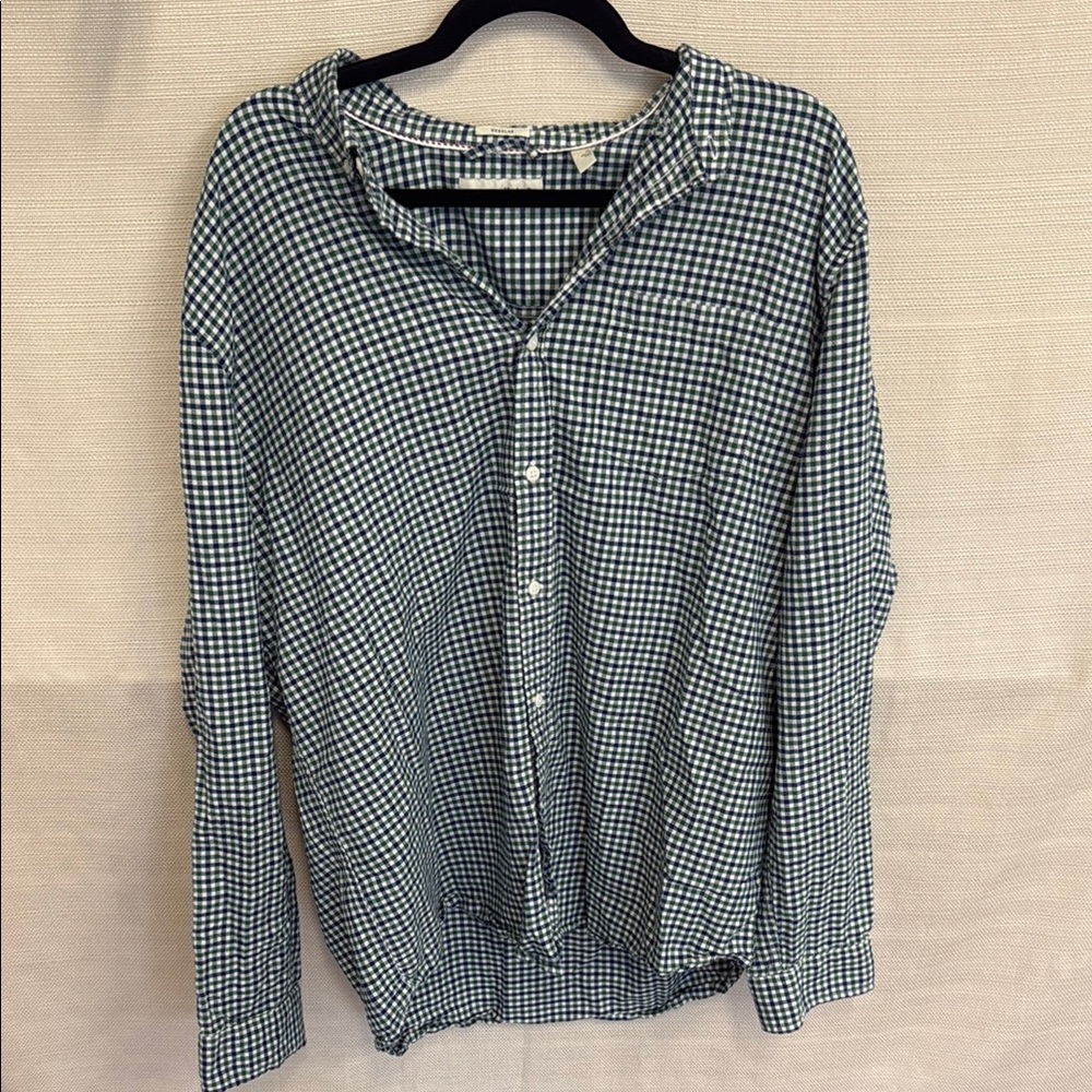 Men's Green Checkered Top